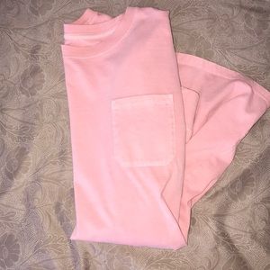 Salmon pink long sleeve shirt with pocket